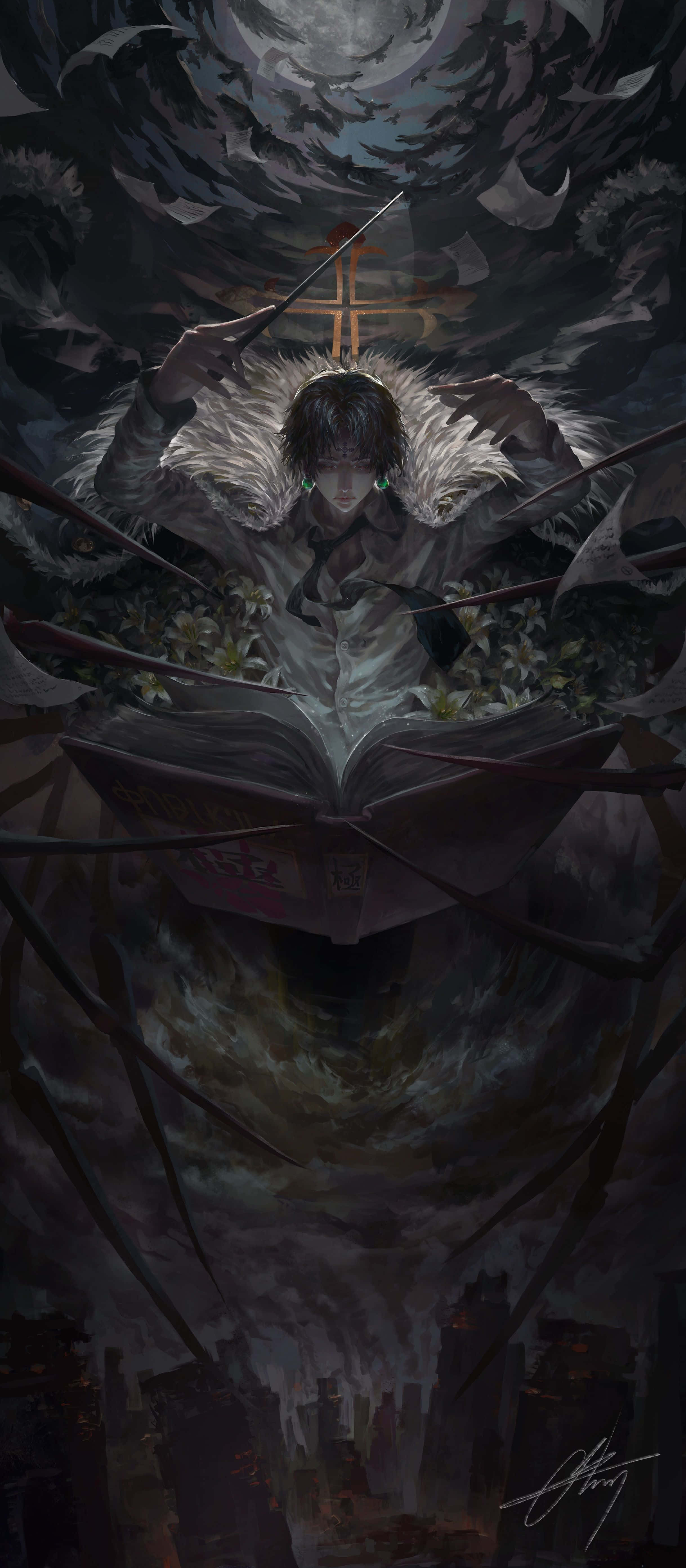 Si Chrollo Lucilfer bilang lider ng Phantom Troupe Wallpaper