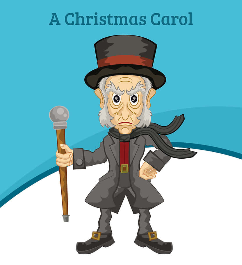 Si Ebenezer Scrooge at ang Tatlong Espiritu sa Isang Awit sa Pasko Wallpaper
