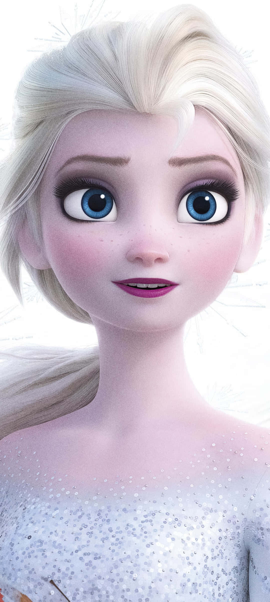 si elsa mula sa frozen na nakasuot ng puting damit at may asul na mga mata Wallpaper