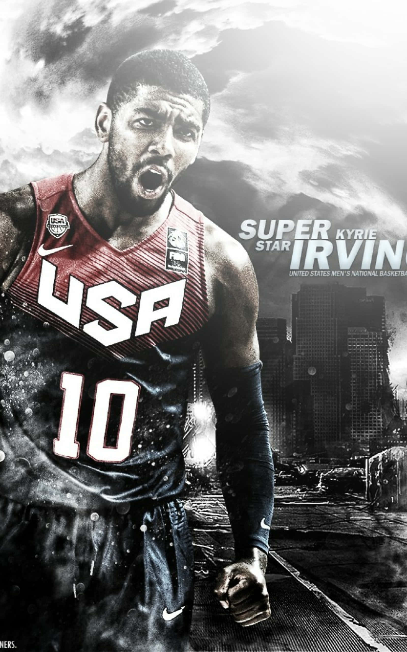 Si Kyrie Irving ay nagpapakamang sa kanyang mga kakayahan sa kanyang iPhone Wallpaper
