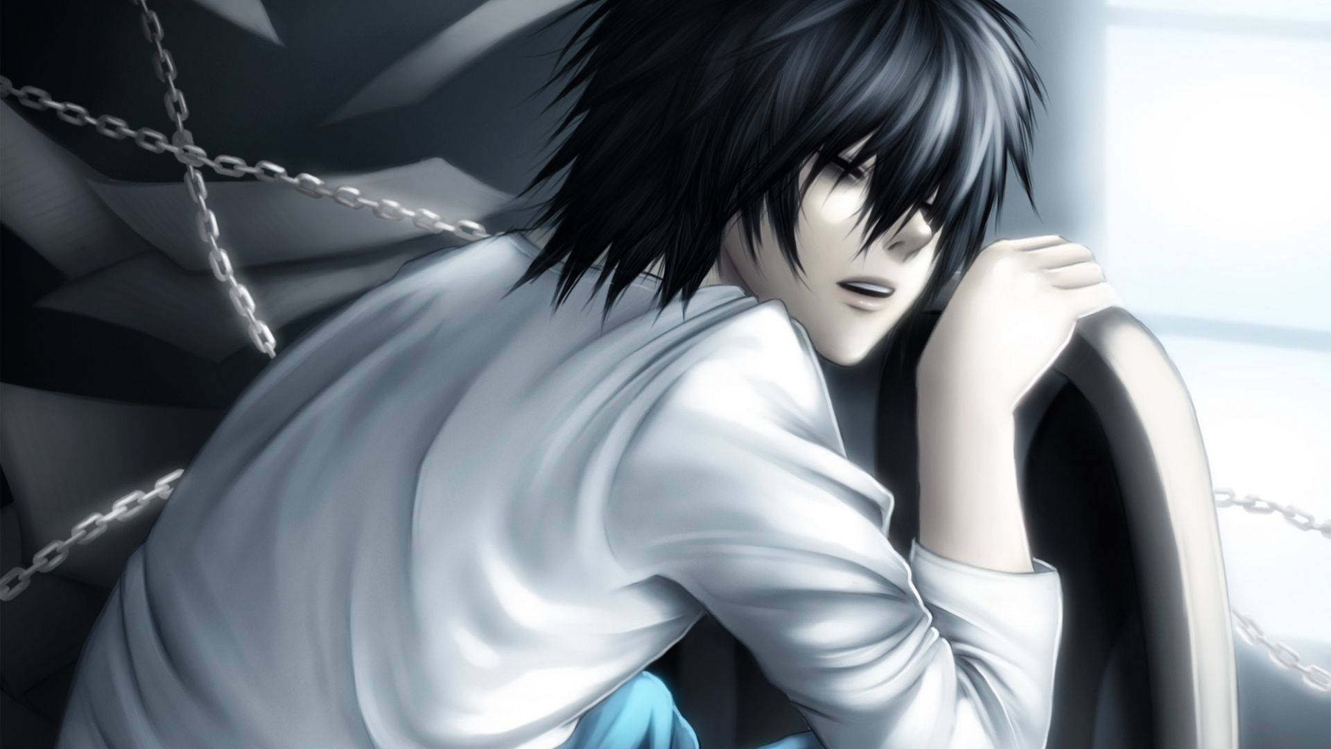 Si L Lawliet na natutulog sa mapayapang pag-iisa Wallpaper