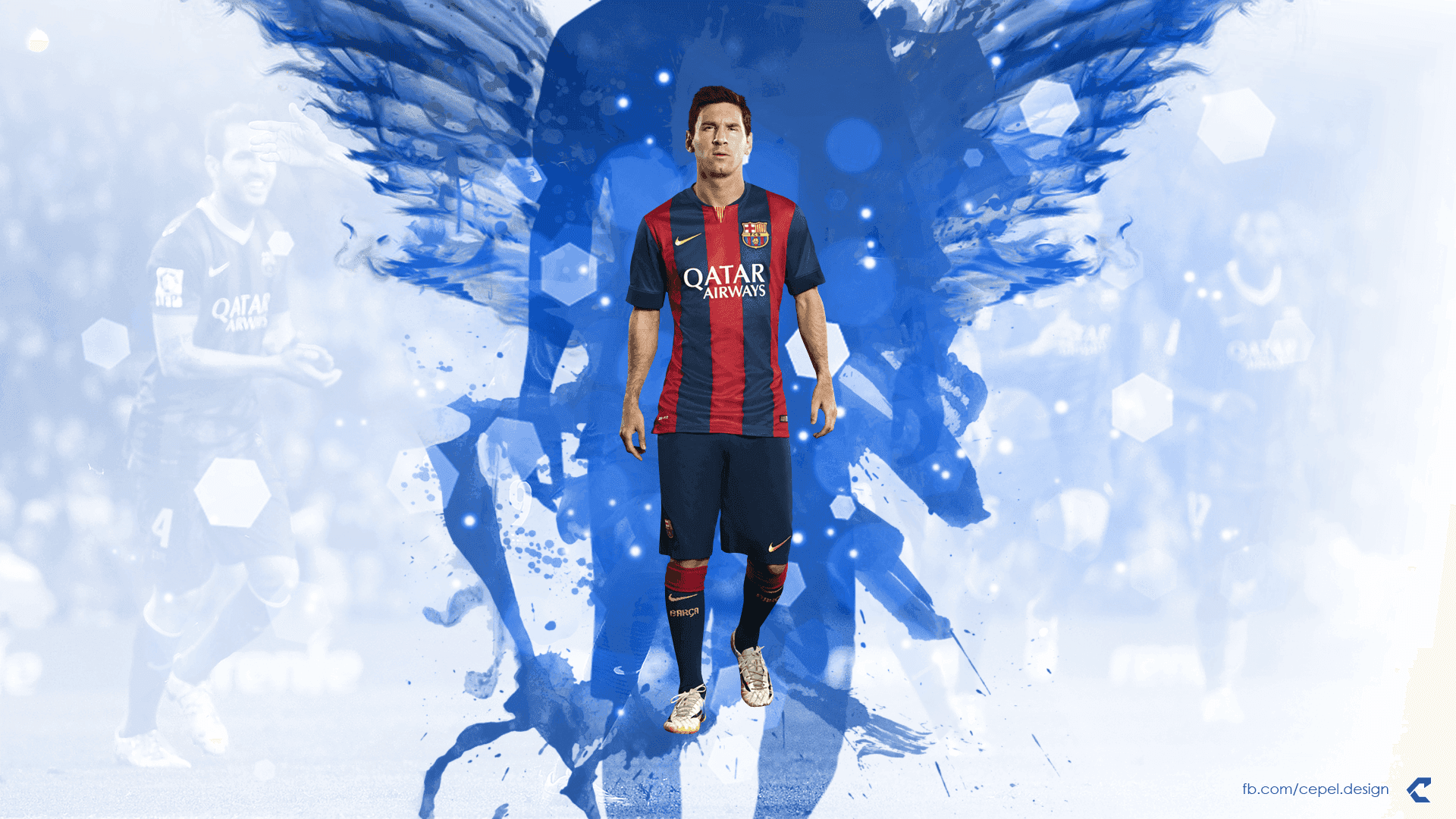 Si Lionel Messi, ang icon ng Barcelona, sa kanyang aksyon. Wallpaper