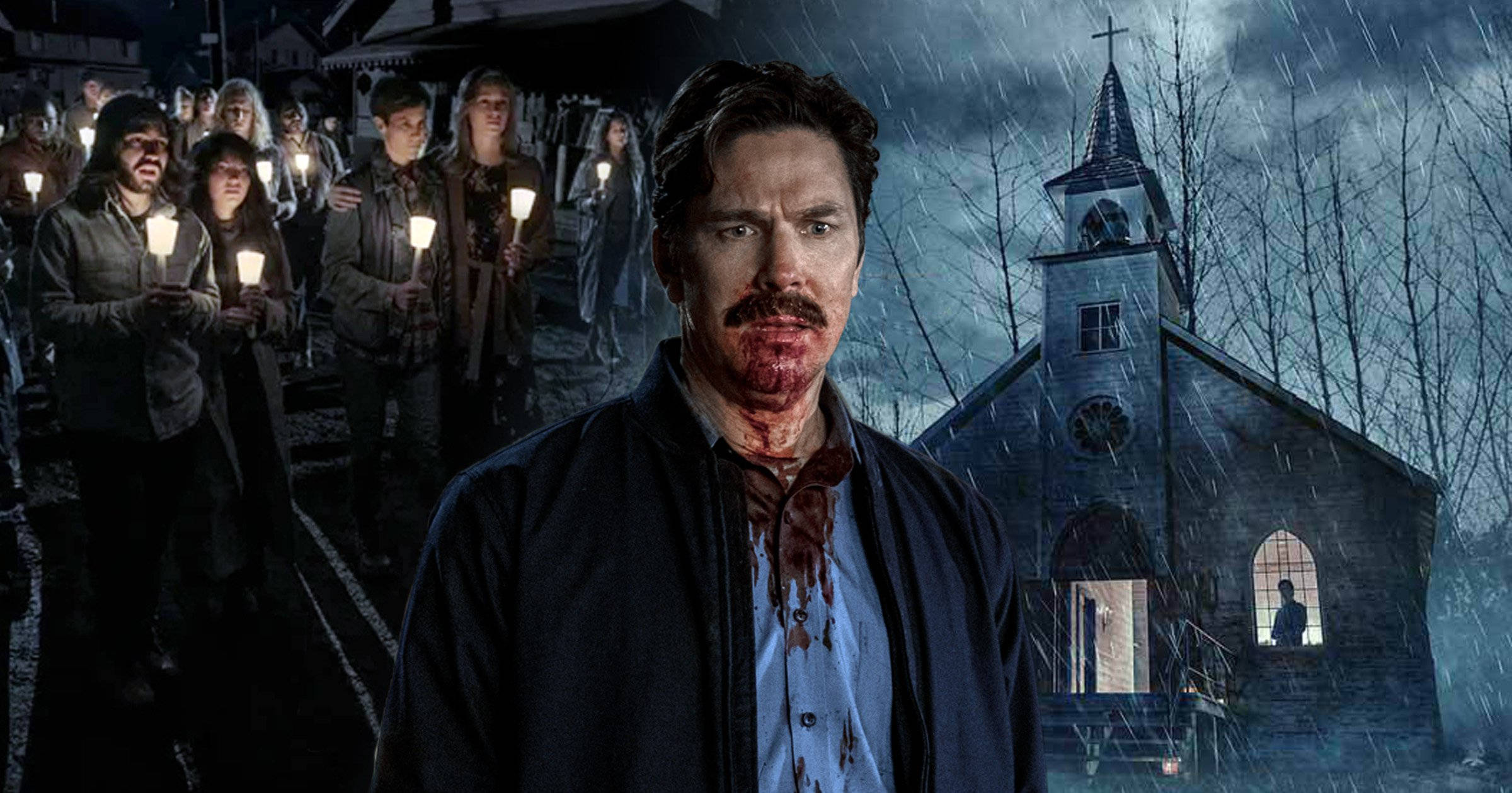 Si Michael Trucco, Isang Pangunahing Tauhan sa Seryeng Pantelebisyon na Midnight Mass Wallpaper
