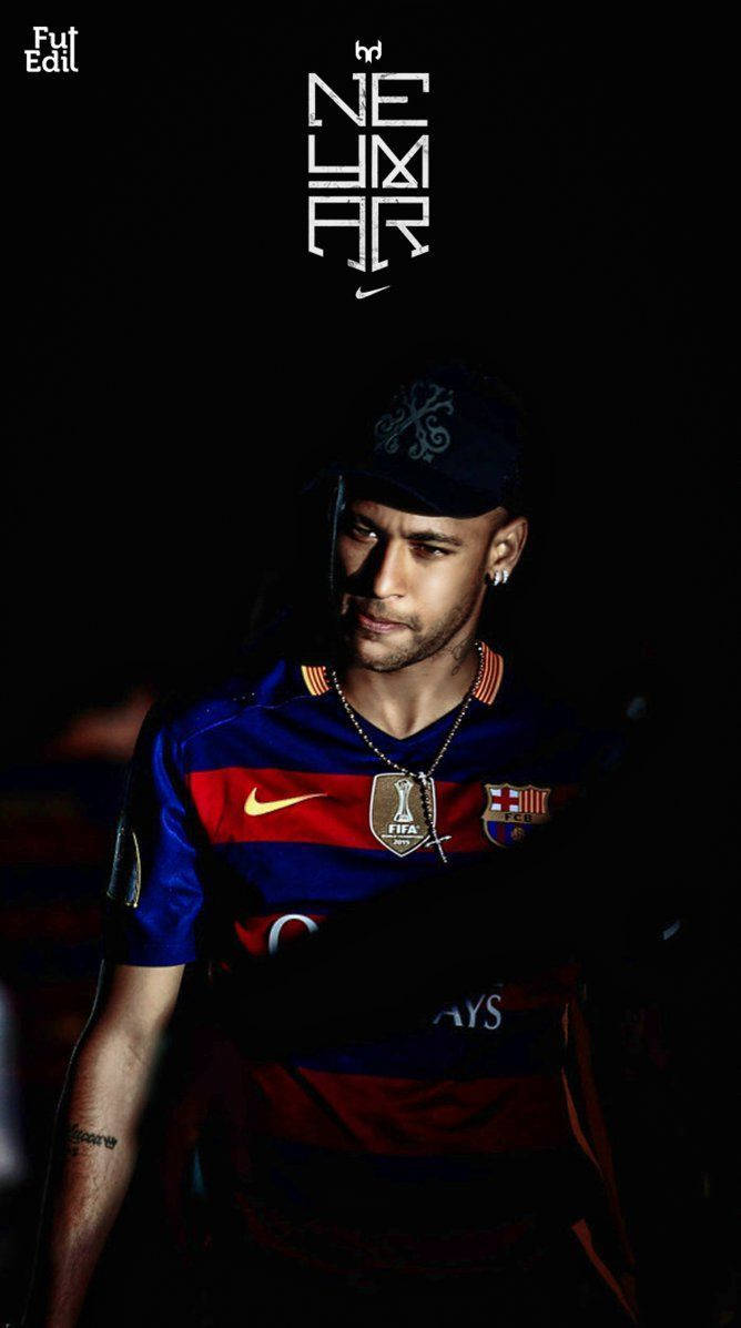 Si Neymar na may suot na Nike apparel sa makulay na fan art Wallpaper