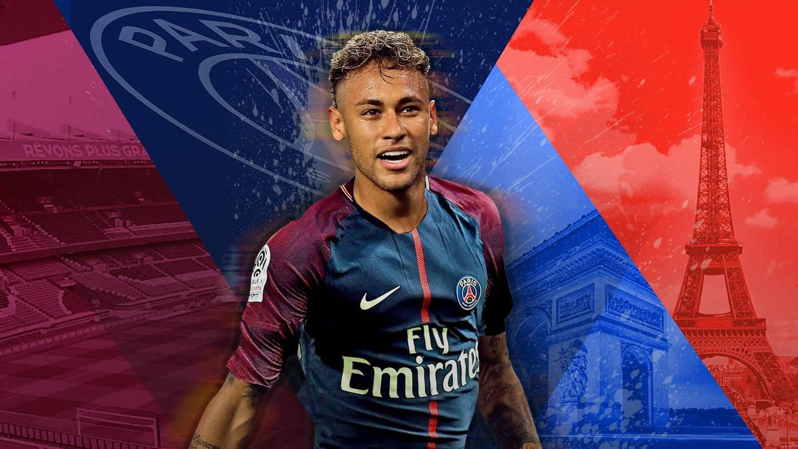 Si Neymar sa isang makulay na geometric na background Wallpaper
