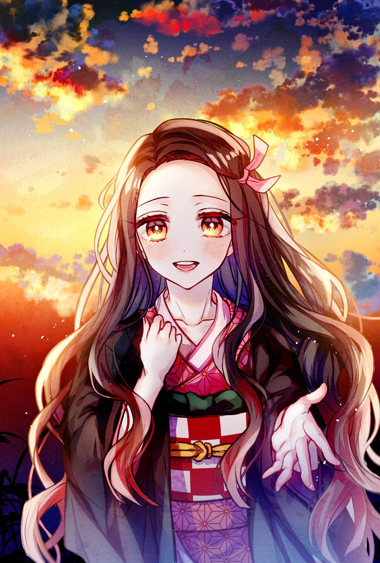 Si Nezuko Kamado mula sa Demon Slayer Wallpaper