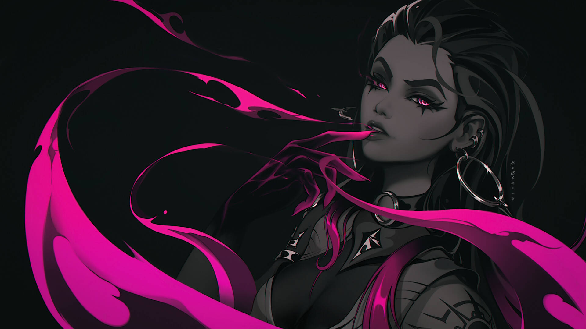 Si Reyna, ang undead hunter ng Valorant, ay handa nang lumaban. Wallpaper