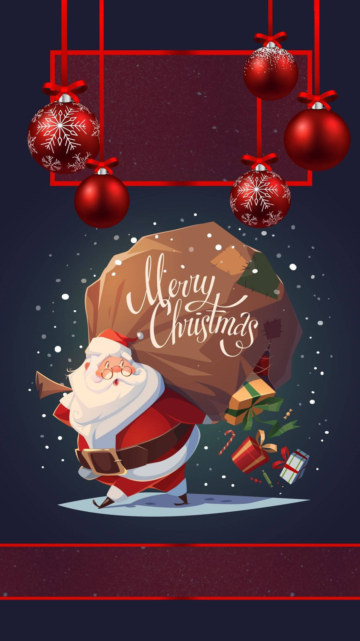 Si Santa Claus Naghahatid ng mga Regalo ng Pasko - Wallpaper para sa iPhone Wallpaper