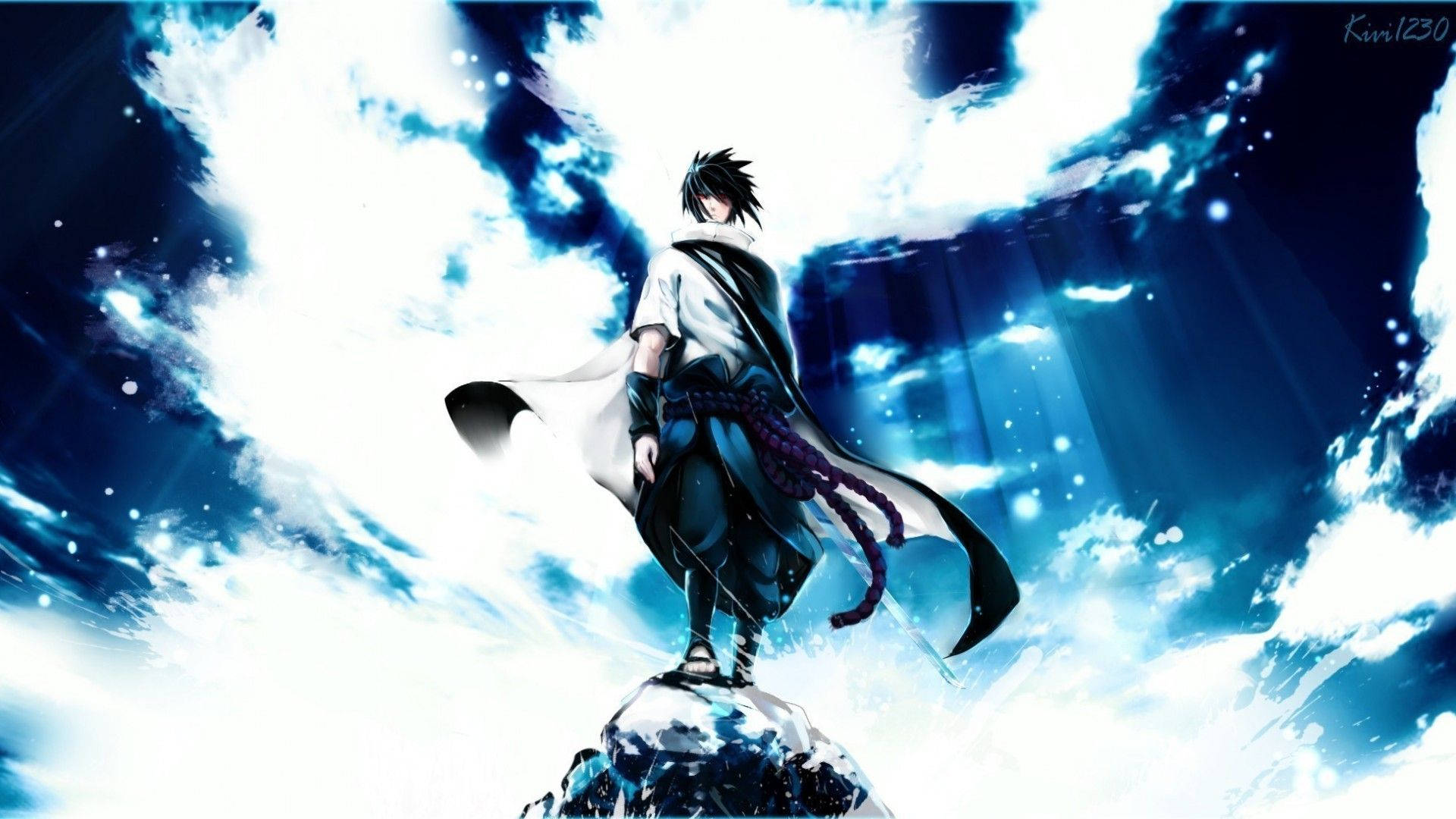 Si Sasuke ay Naglalabas ng Lightning Chidori Wallpaper