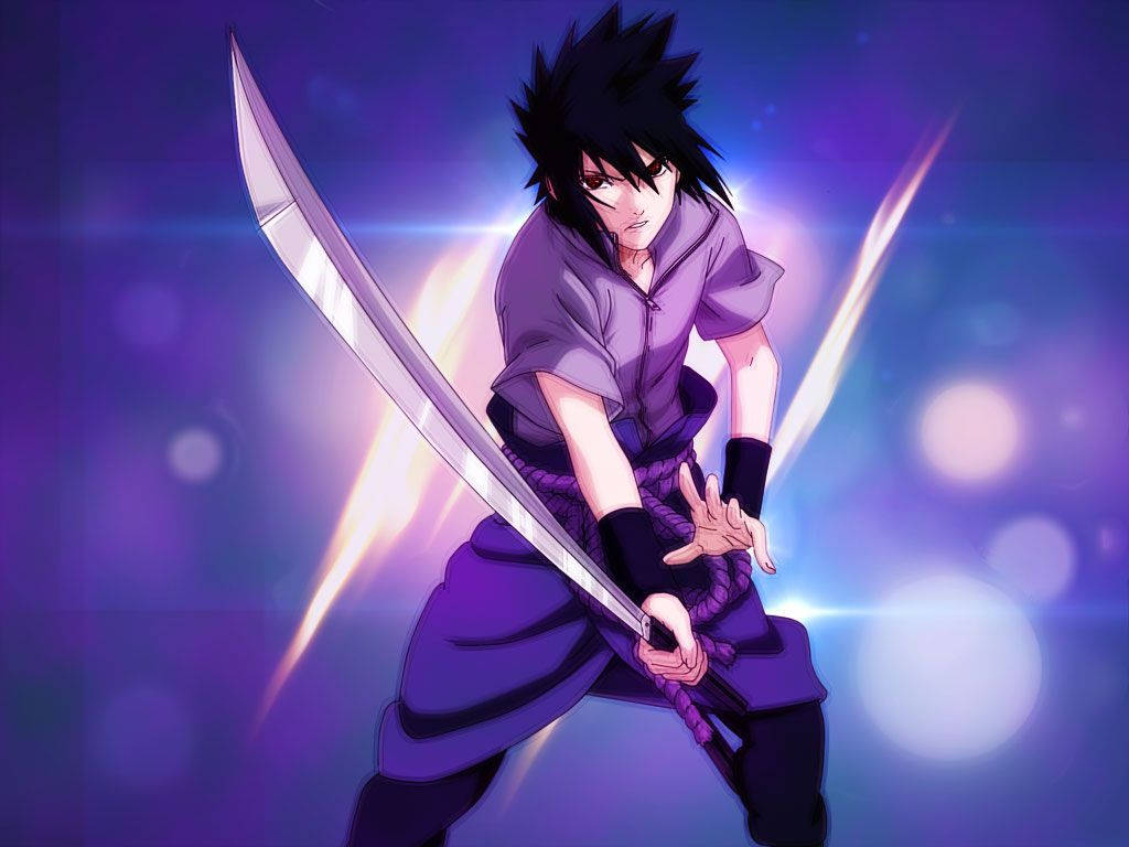 Si Sasuke Uchiha ay humahawak ng Sword of Kusanagi Wallpaper