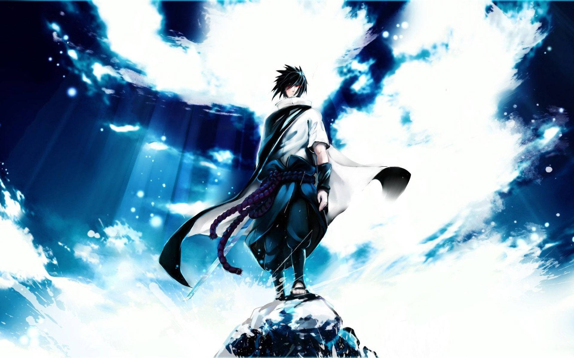 Si Sasuke Uchiha sa Aksyon Wallpaper