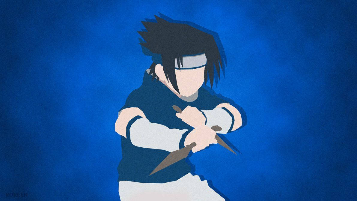Si Sasuke Uchiha sa maharlikang asul na sining Wallpaper