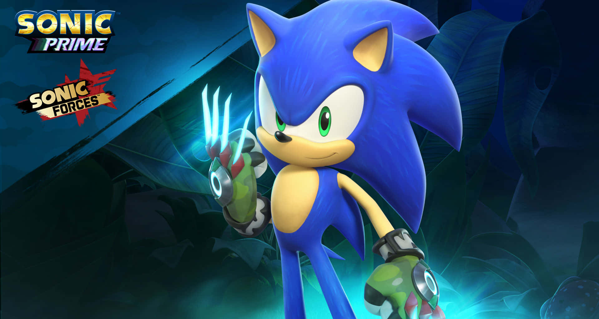 si Sonic the Hedgehog sa asul na ilaw Wallpaper