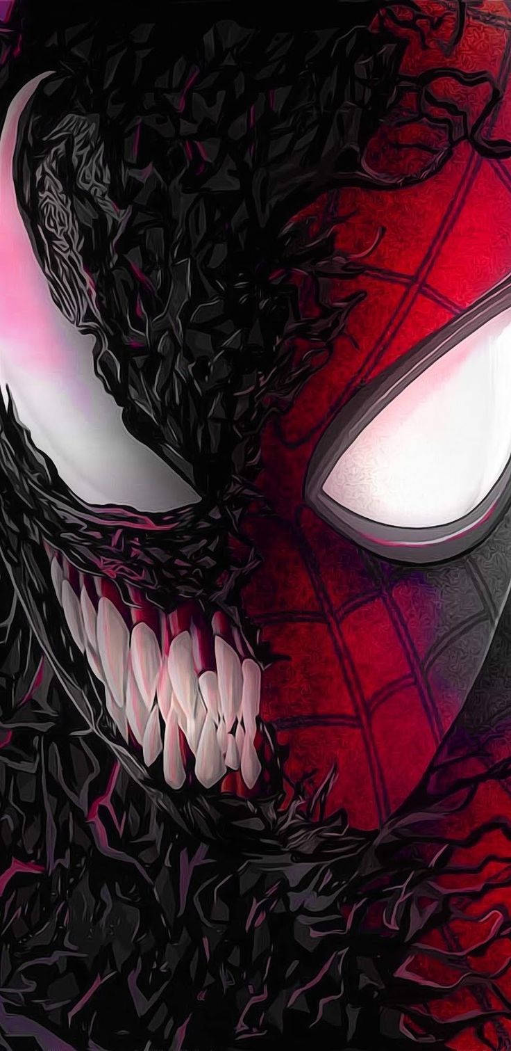 Si Spiderman at Venom ay Naghaharap Wallpaper