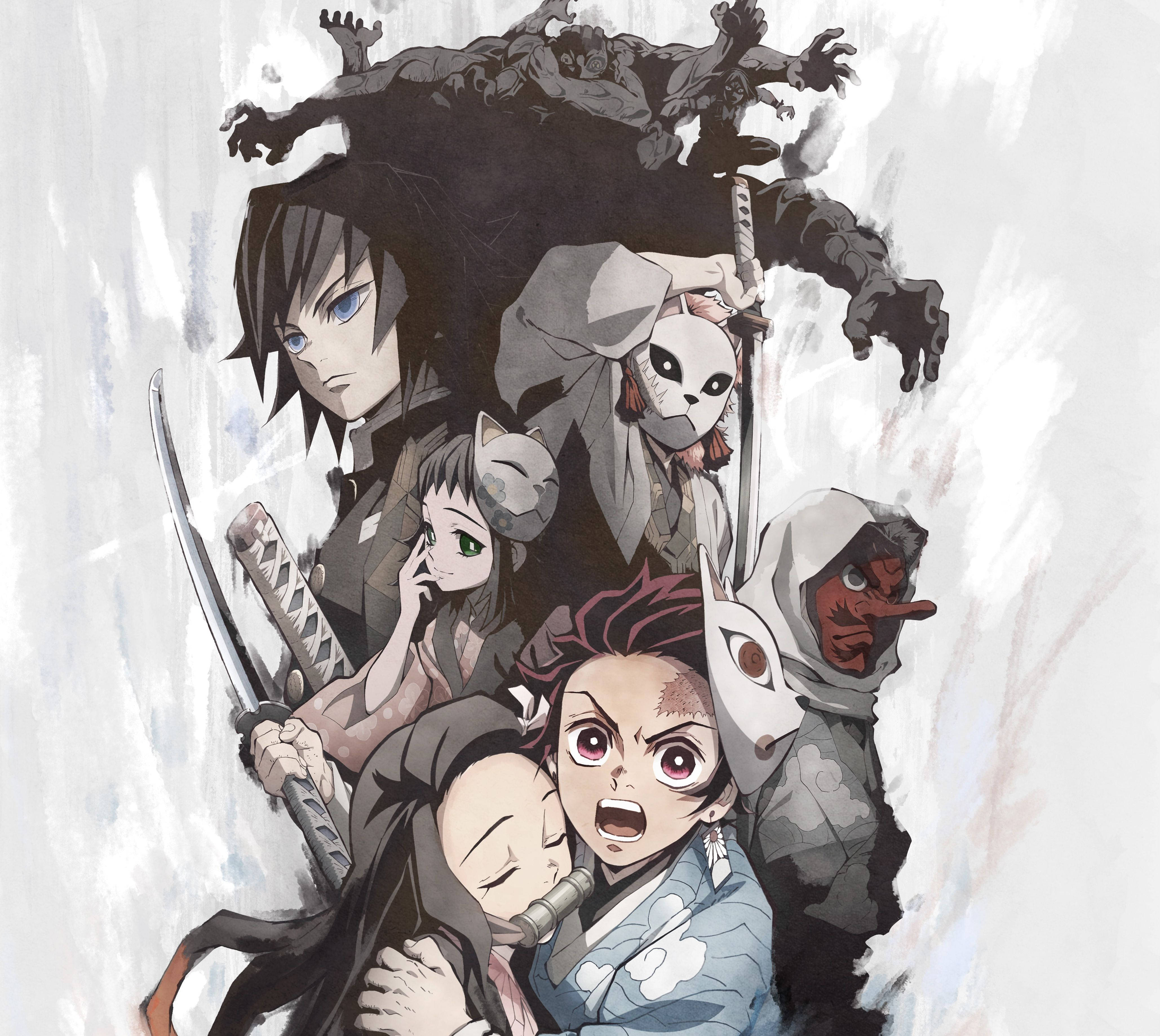 Si Tanjiro at ang Hashira, makapangyarihang mangangaso ng demonyo Wallpaper