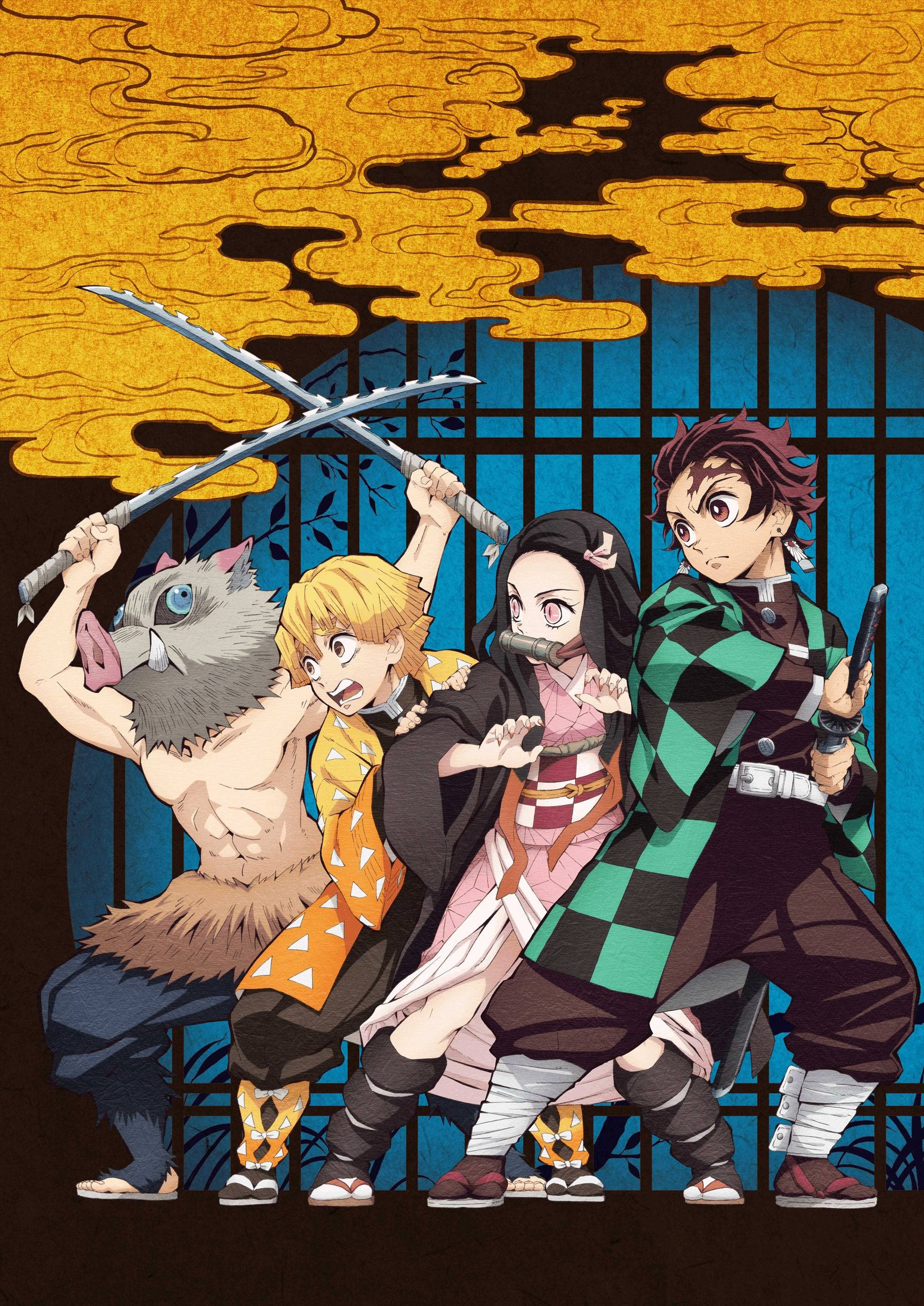 Si Tanjiro, Nezuko at ang Demon Slayer Corps ay Naglunsad ng All-Out Attack Laban sa Kasamaan Wallpaper
