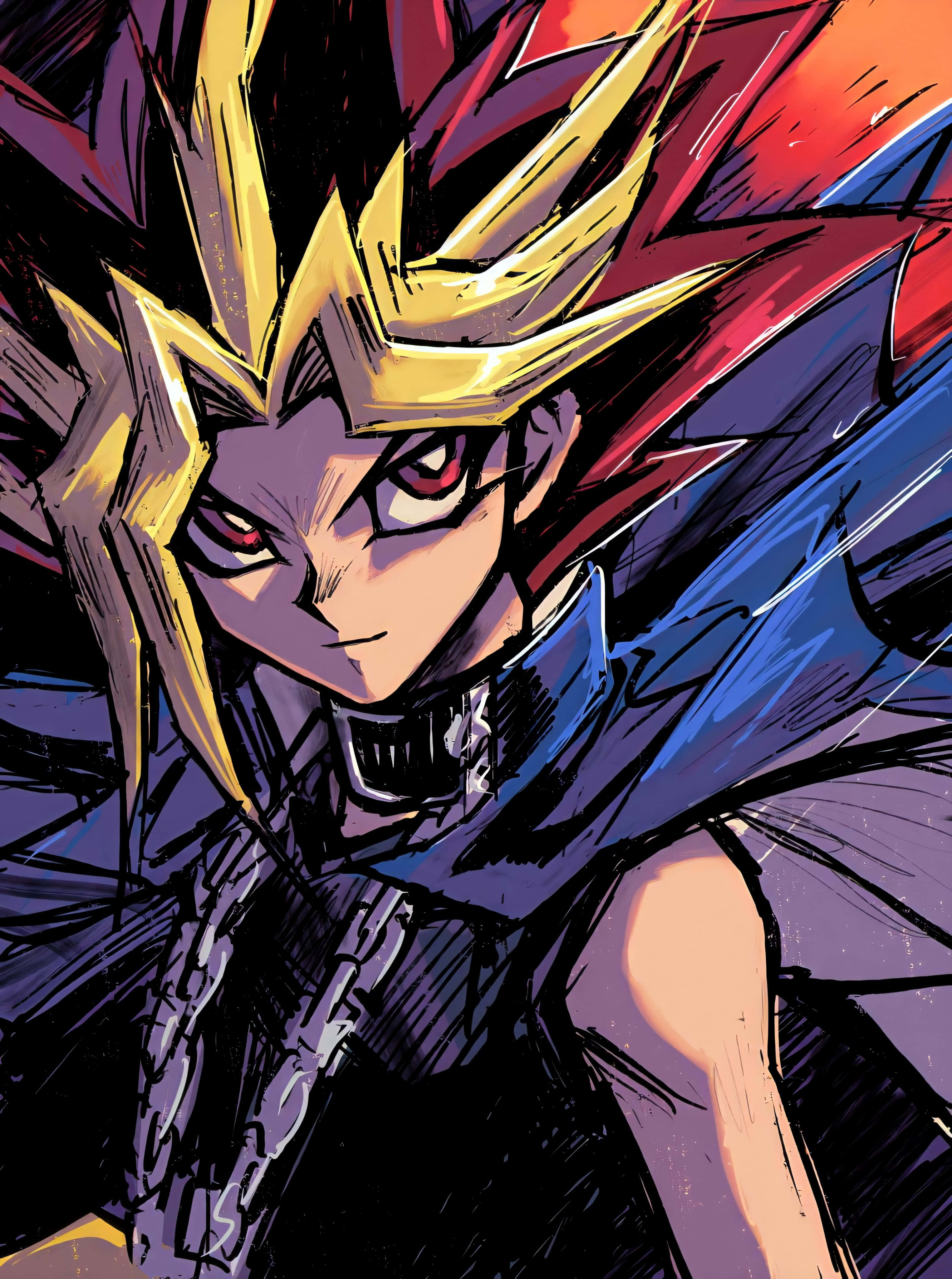 Si Yugi Muto: Ang Master Duelist sa Aksyon Wallpaper