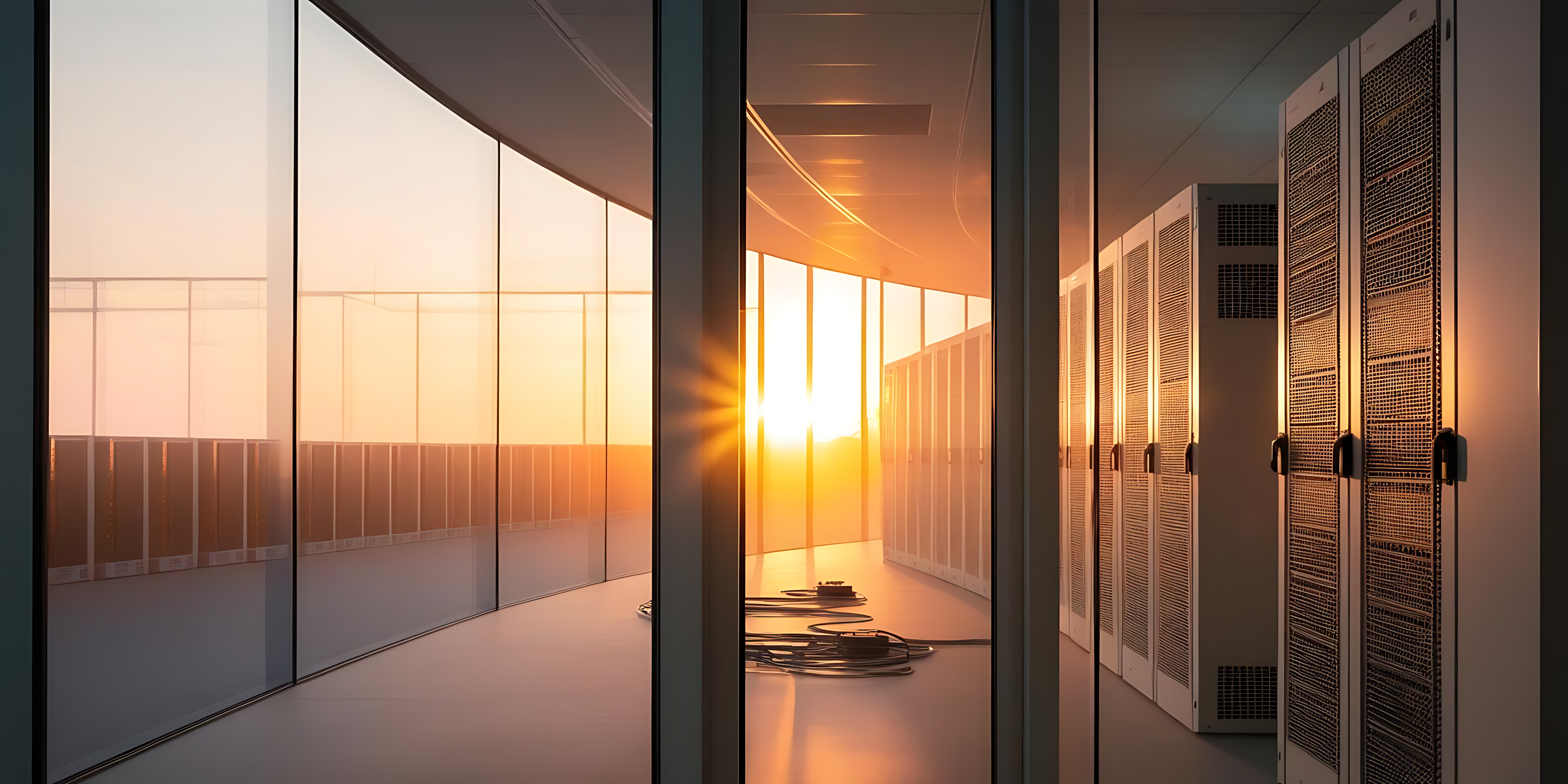 Sikat ng araw sa glass hallway Wallpaper
