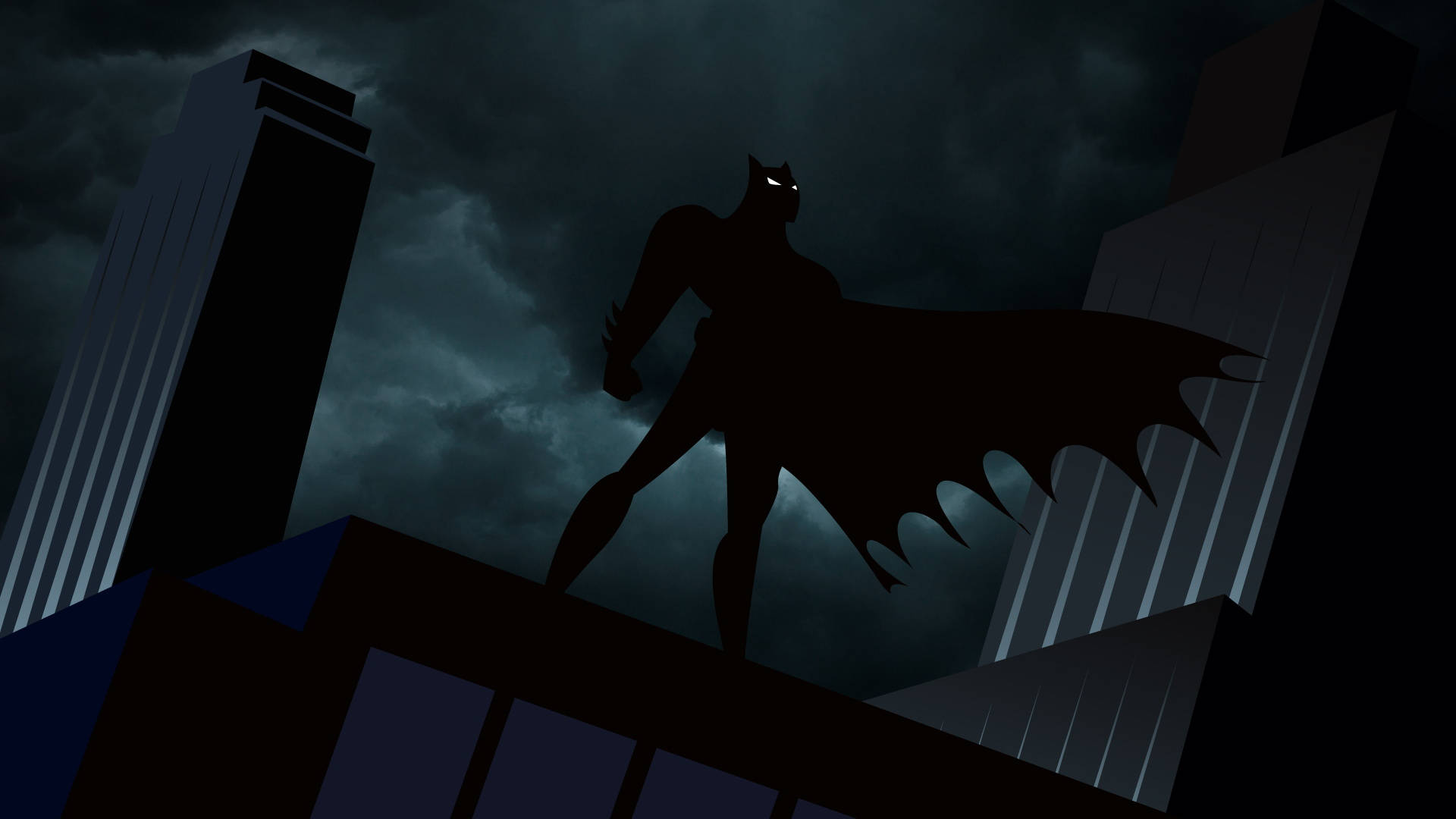 Silhouette ng Cartoon ni Batman Wallpaper