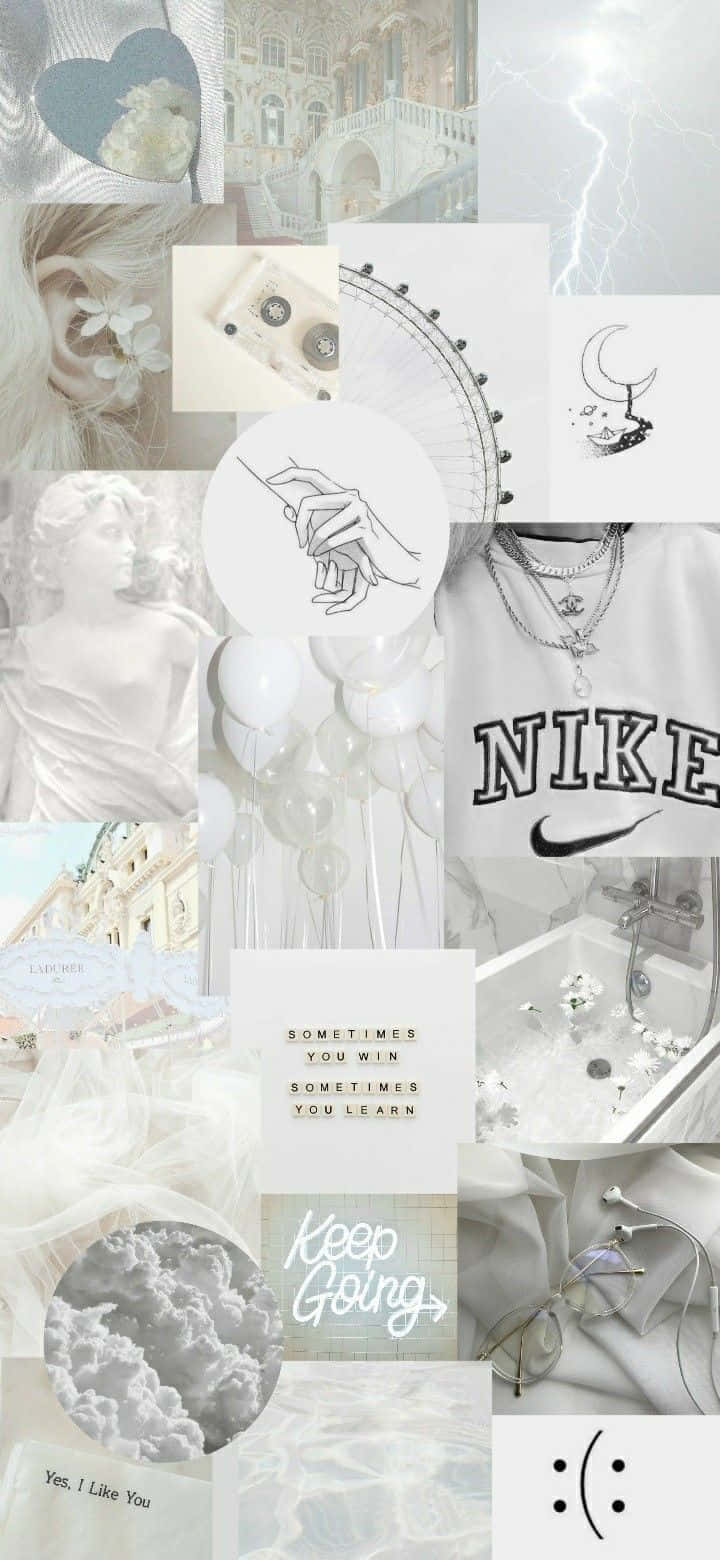 Silver iPhone na may aesthetic pattern Wallpaper
