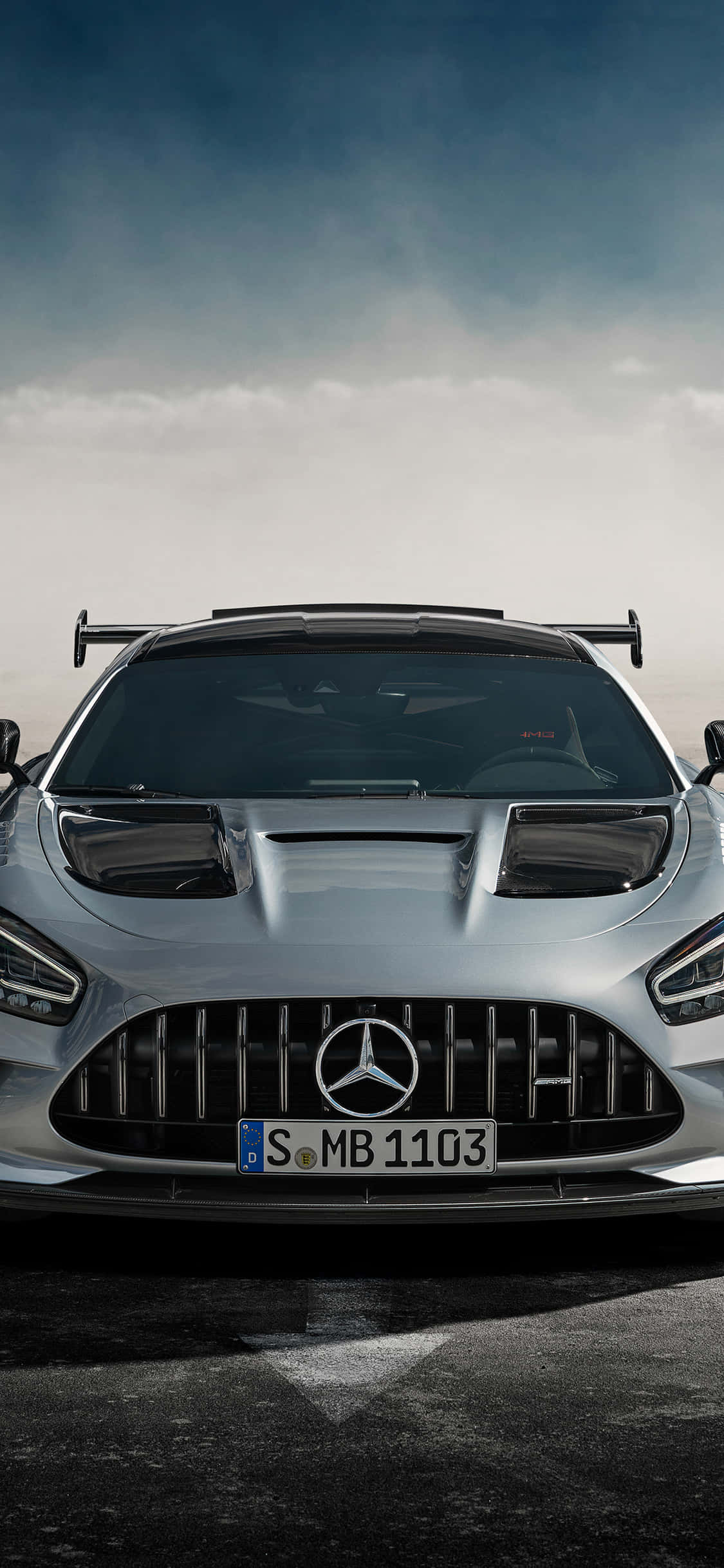 Silver iPhone Xs Mercedes Amg Background Wallpaper