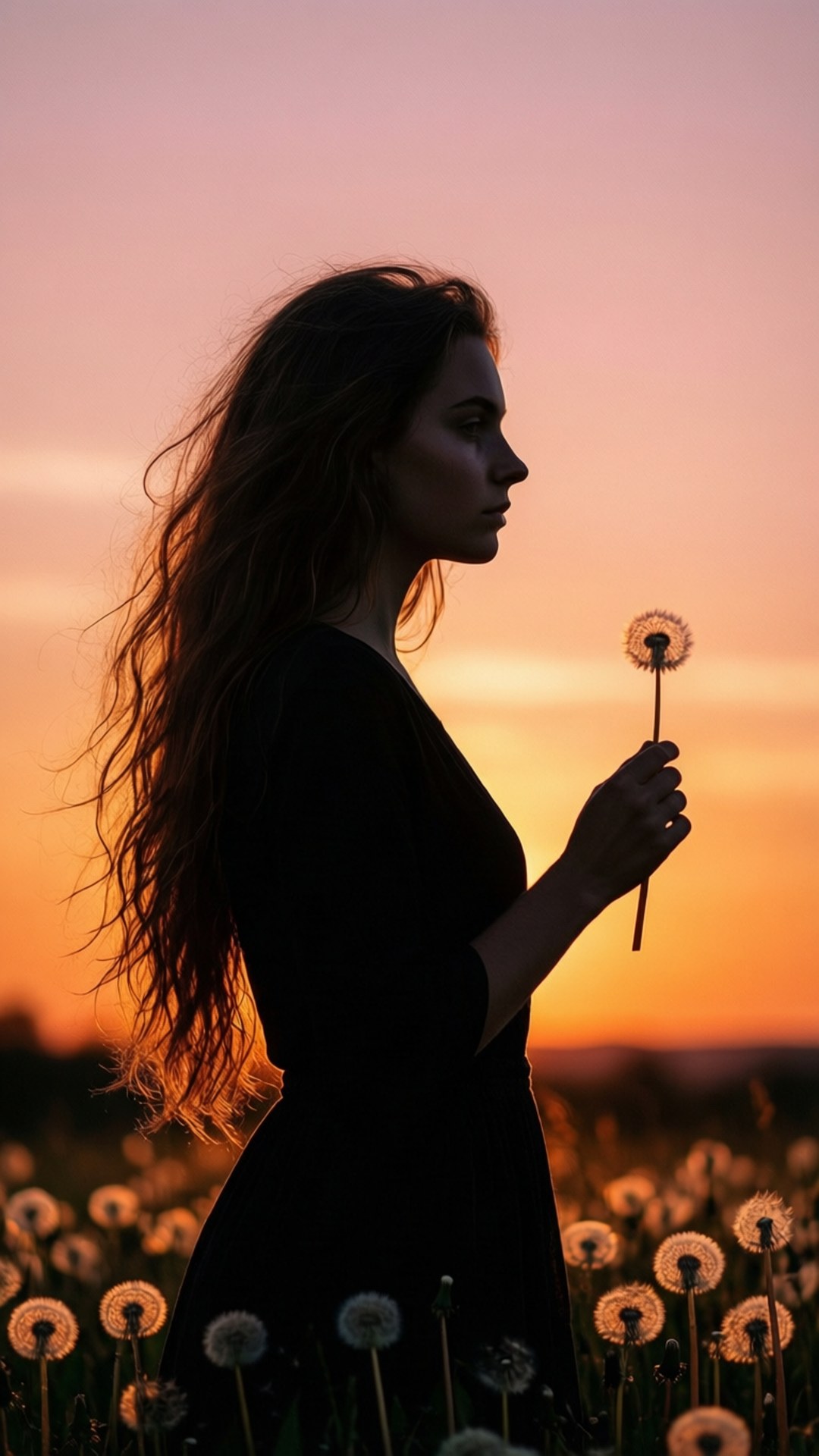 Silweta ng Dandelion Wallpaper