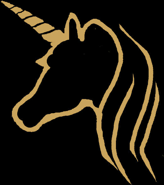 Silweta ng Gintong Unicorn Wallpaper