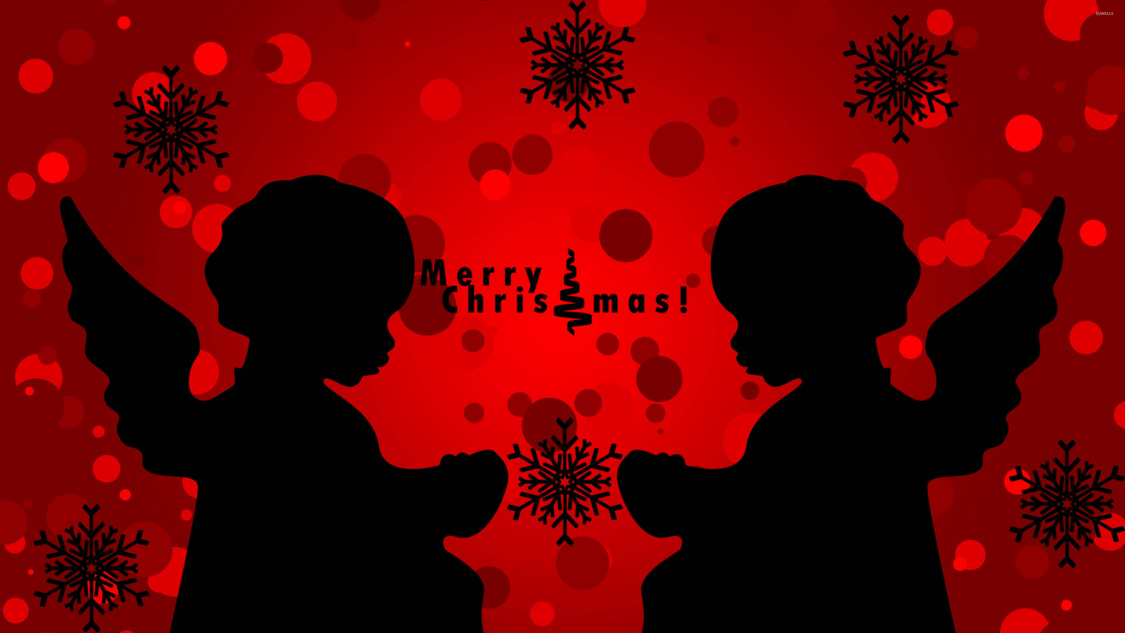 Silweta ng mga Anghel ng Pasko Wallpaper