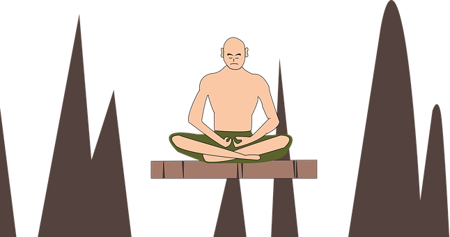 Silweta ng Monk na Nagmumuni-muni Wallpaper