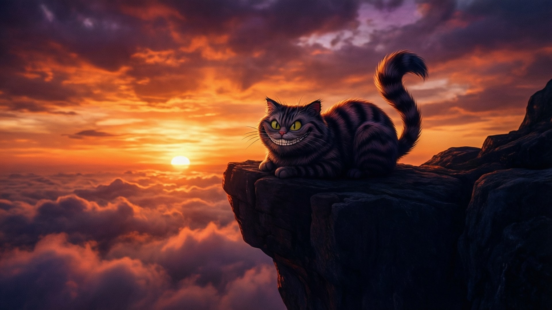 Silweta ng Paglubog ng Araw Wallpaper