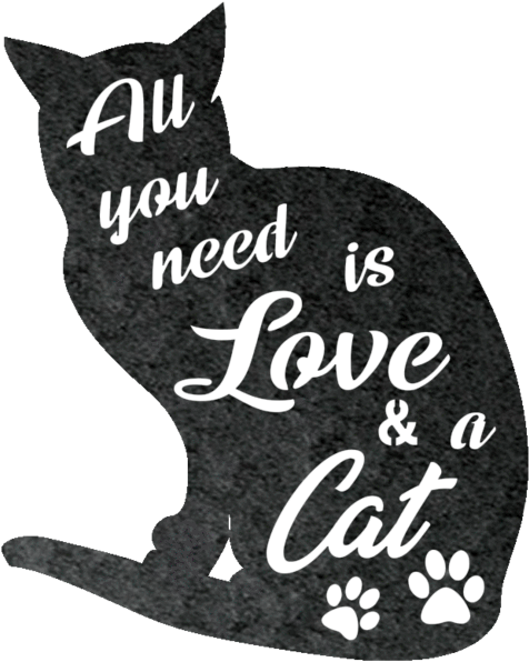 Silweta ng Pusa at Pag-ibig Wallpaper