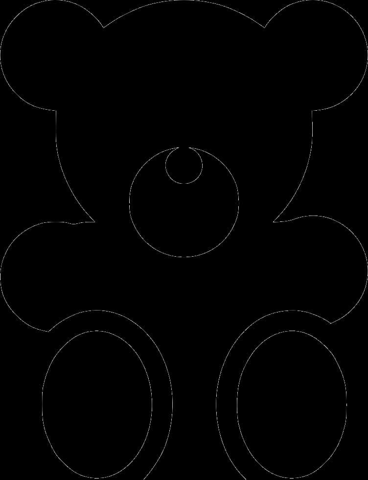 Silweta ng Teddy Bear na Balangkas Wallpaper