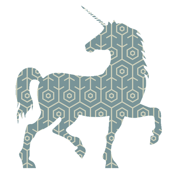 Silweta ng Unicorn na May Padron Wallpaper