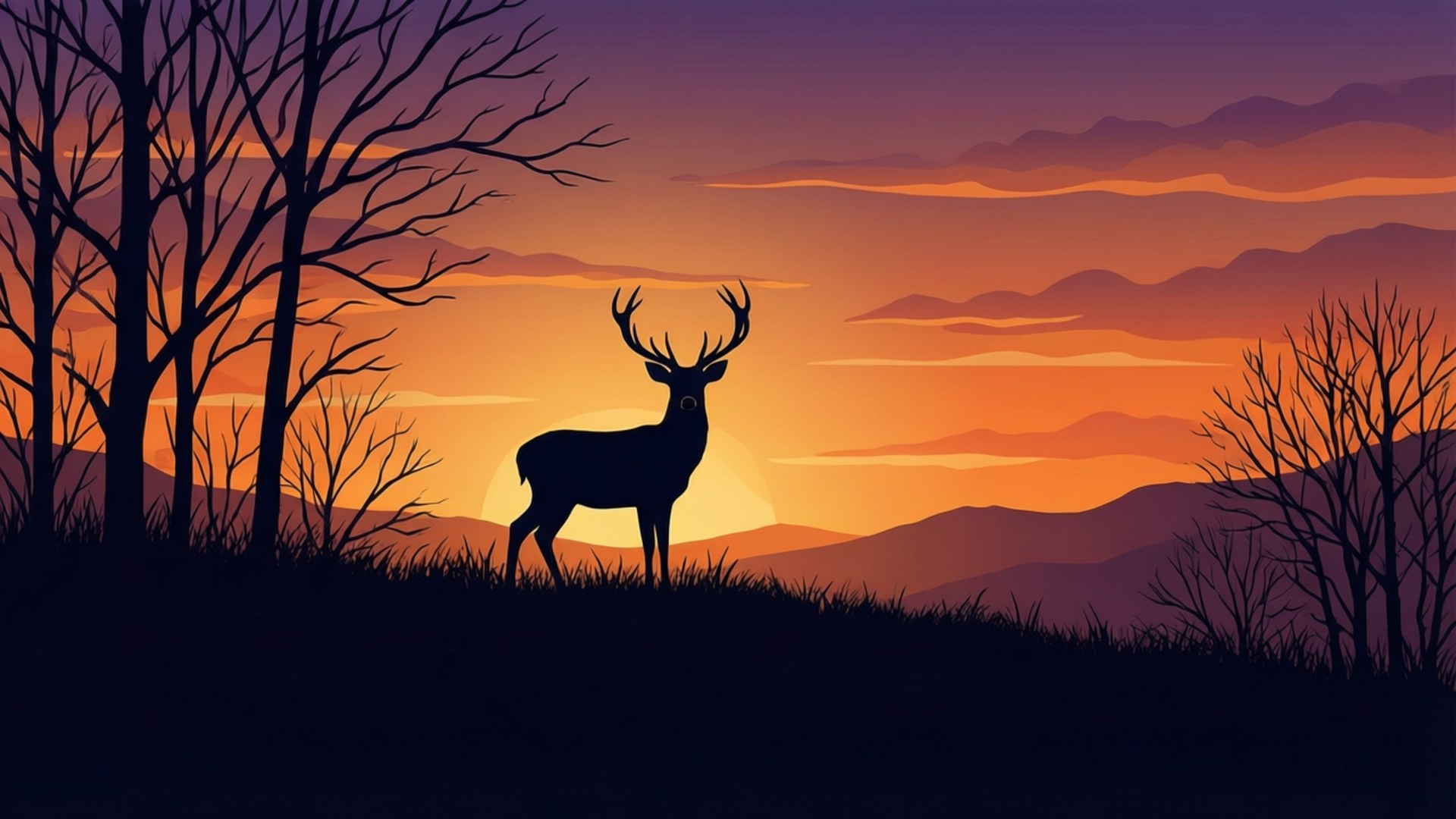 Silweta ng USA sa Paglubog ng Araw Wallpaper