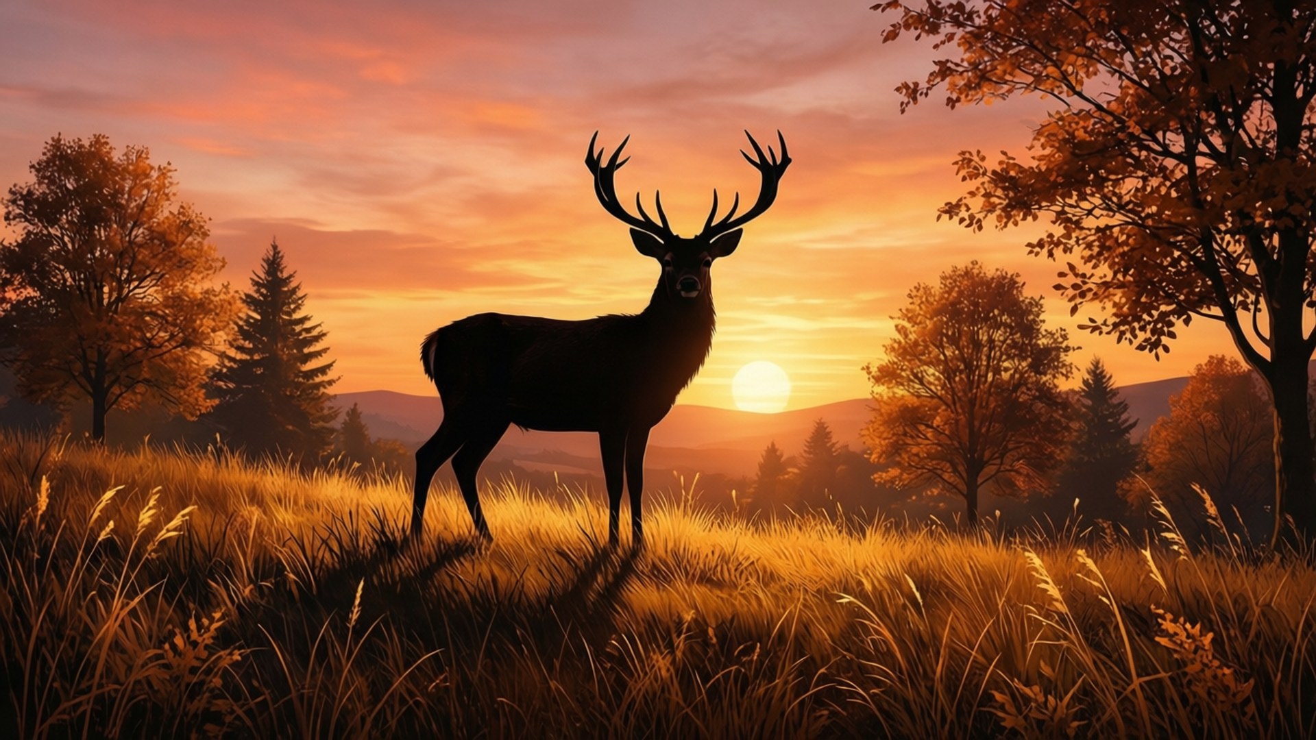 Silweta ng USA sa Paglubog ng Araw Wallpaper