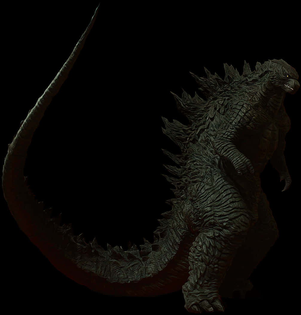 Silweta ni Godzilla Laban sa Itim na Background Wallpaper