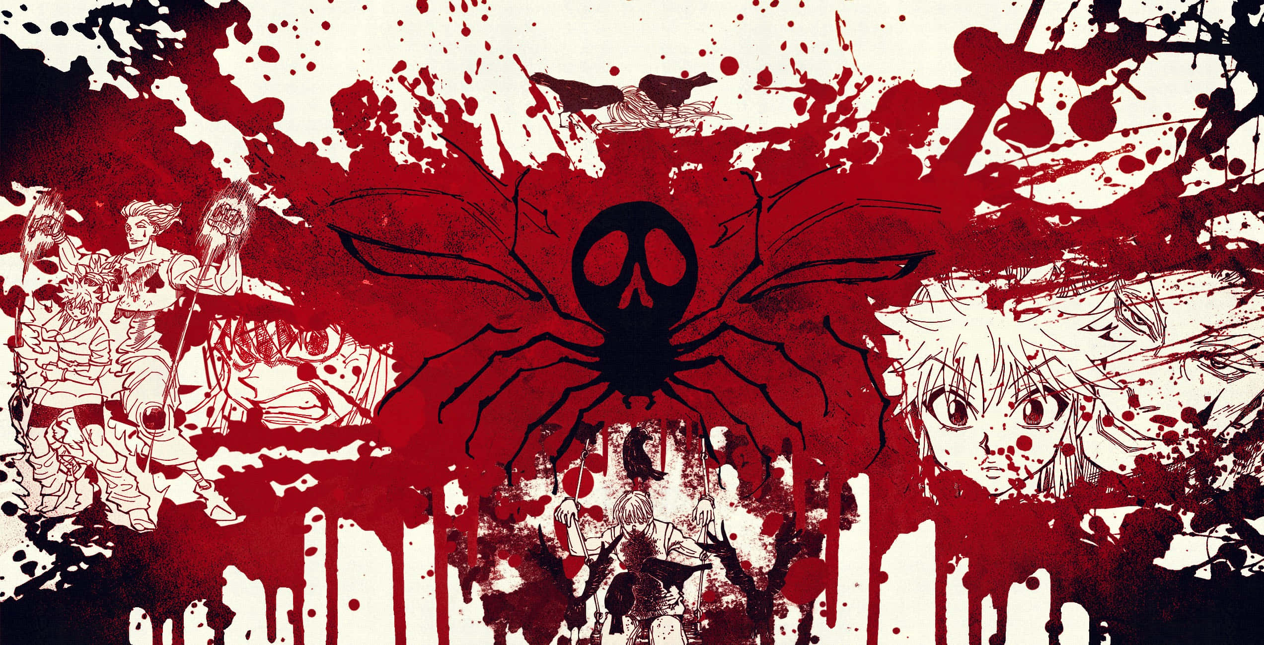 Simbolo ng Bungo ng Gagamba ng Hunter X Hunter na Background Wallpaper