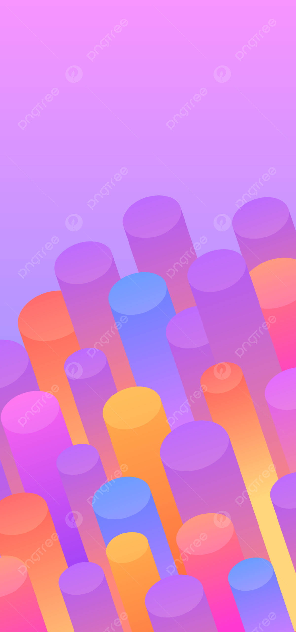Simple 3D Glow Cylinder Geometric Phone Wallpaper