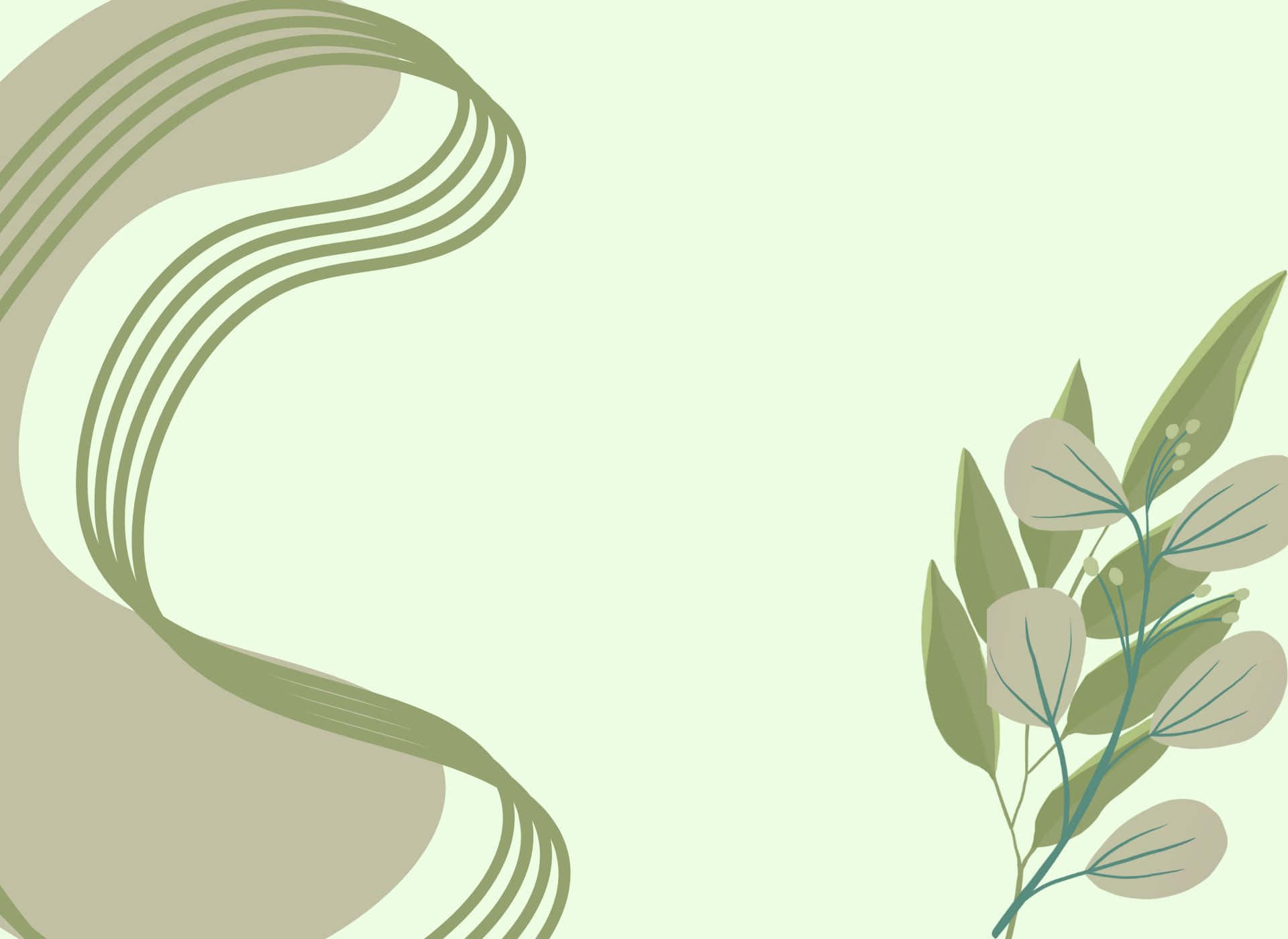 Simple, Cute, at Aesthetic na Green Background Wallpaper