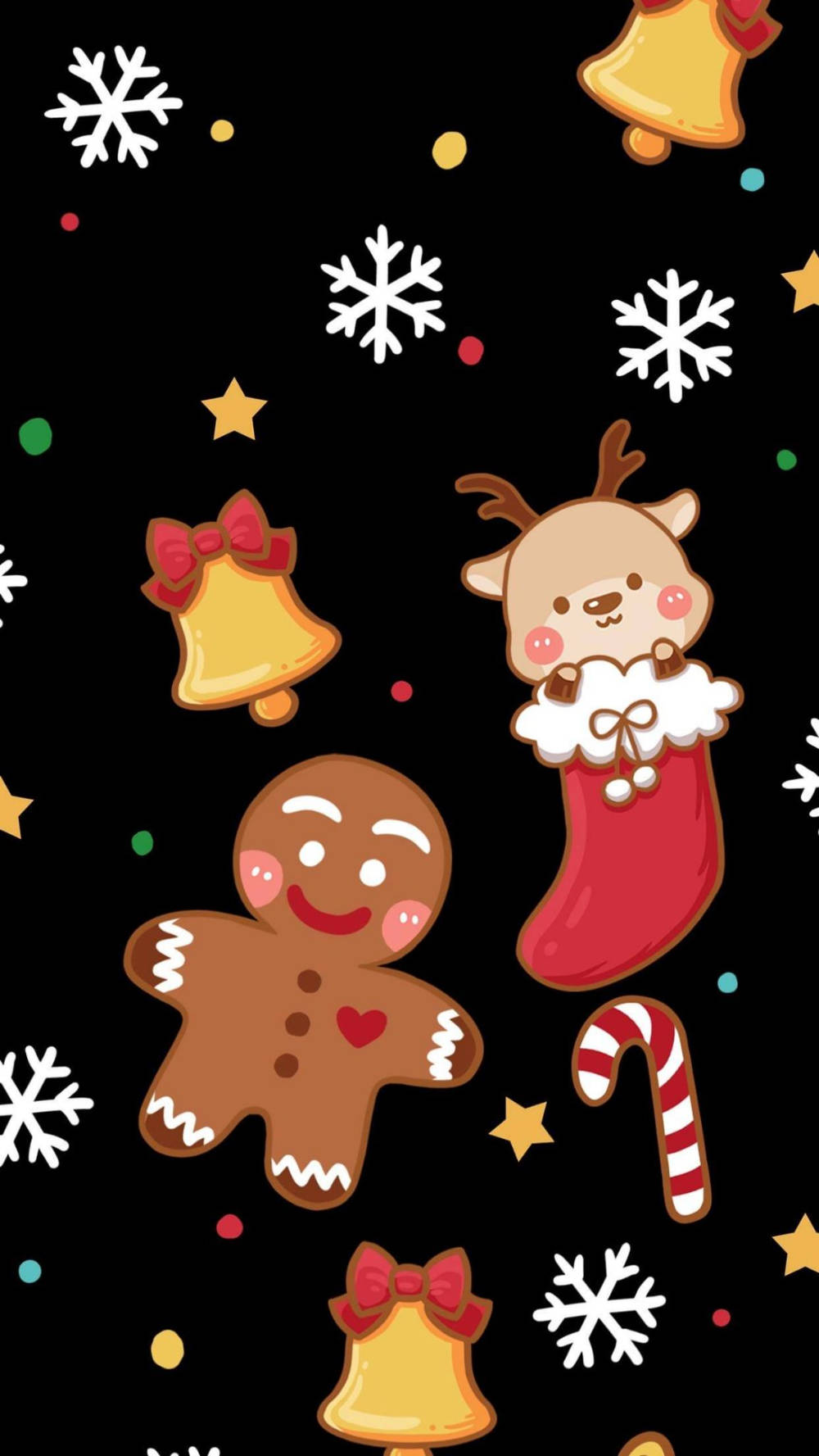 Simple Cute Christmas iPhone GingerBread At Deer Wallpaper