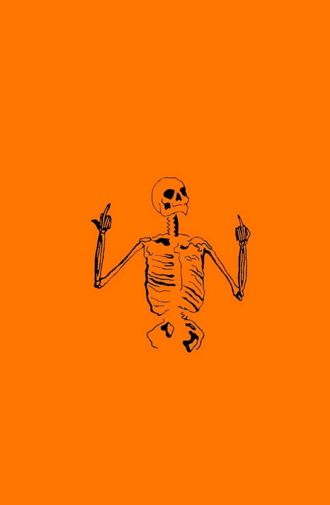 Simpleng Aesthetic na Bastos na Skeleton Wallpaper