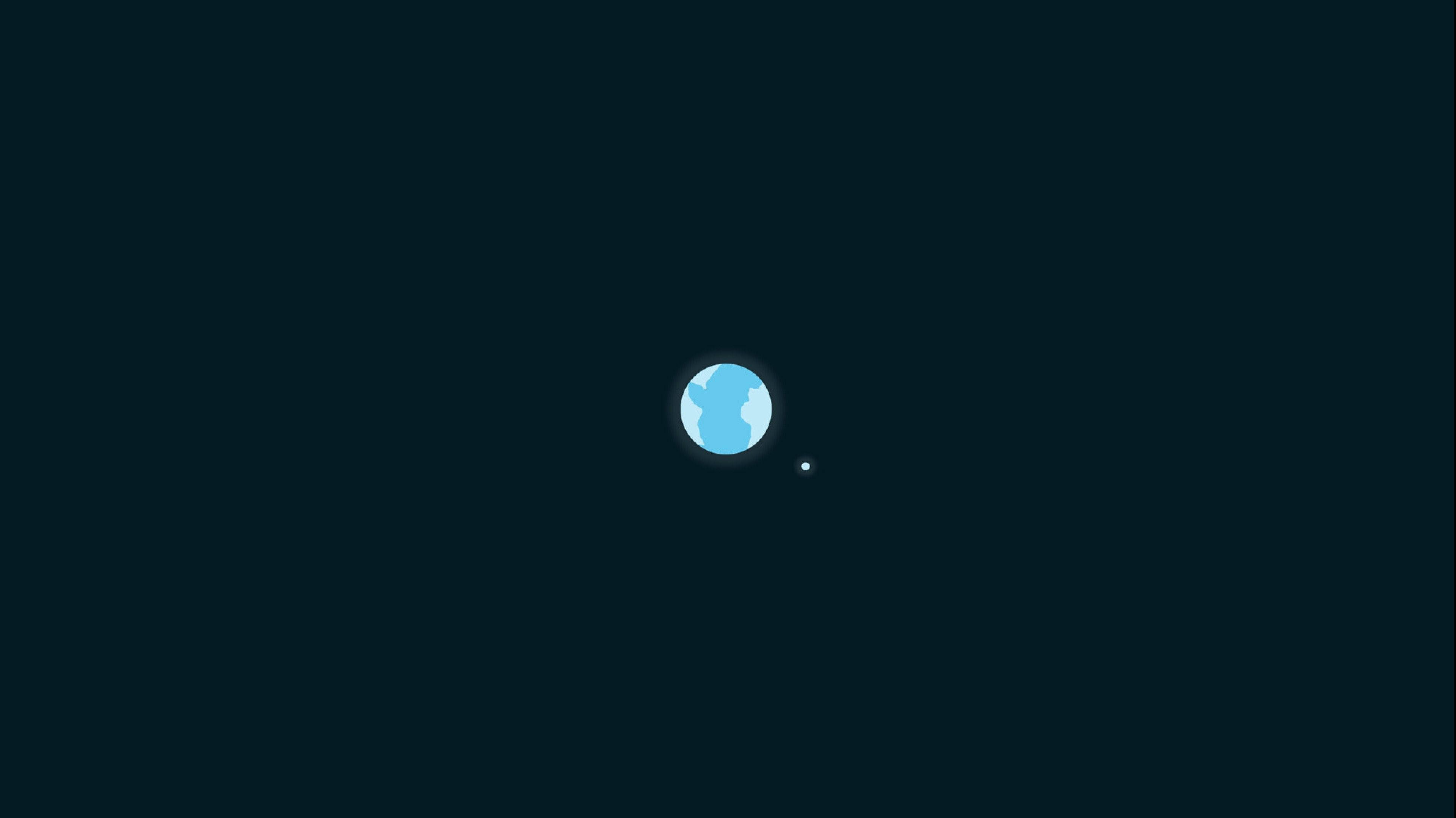 Simpleng Aesthetic na Daigdig at Buwan Wallpaper