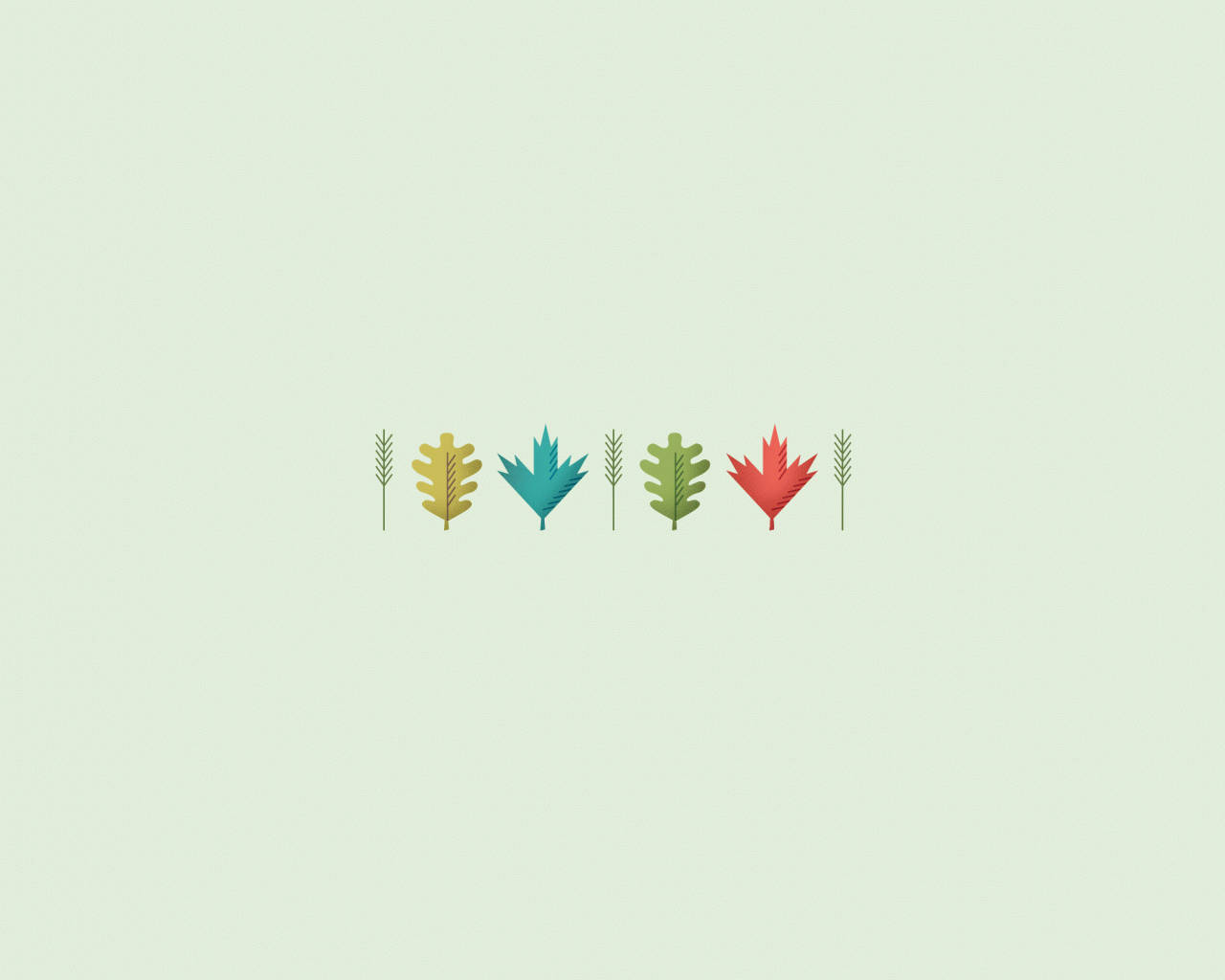 Simpleng Aesthetic na Makulay na Dahon Wallpaper