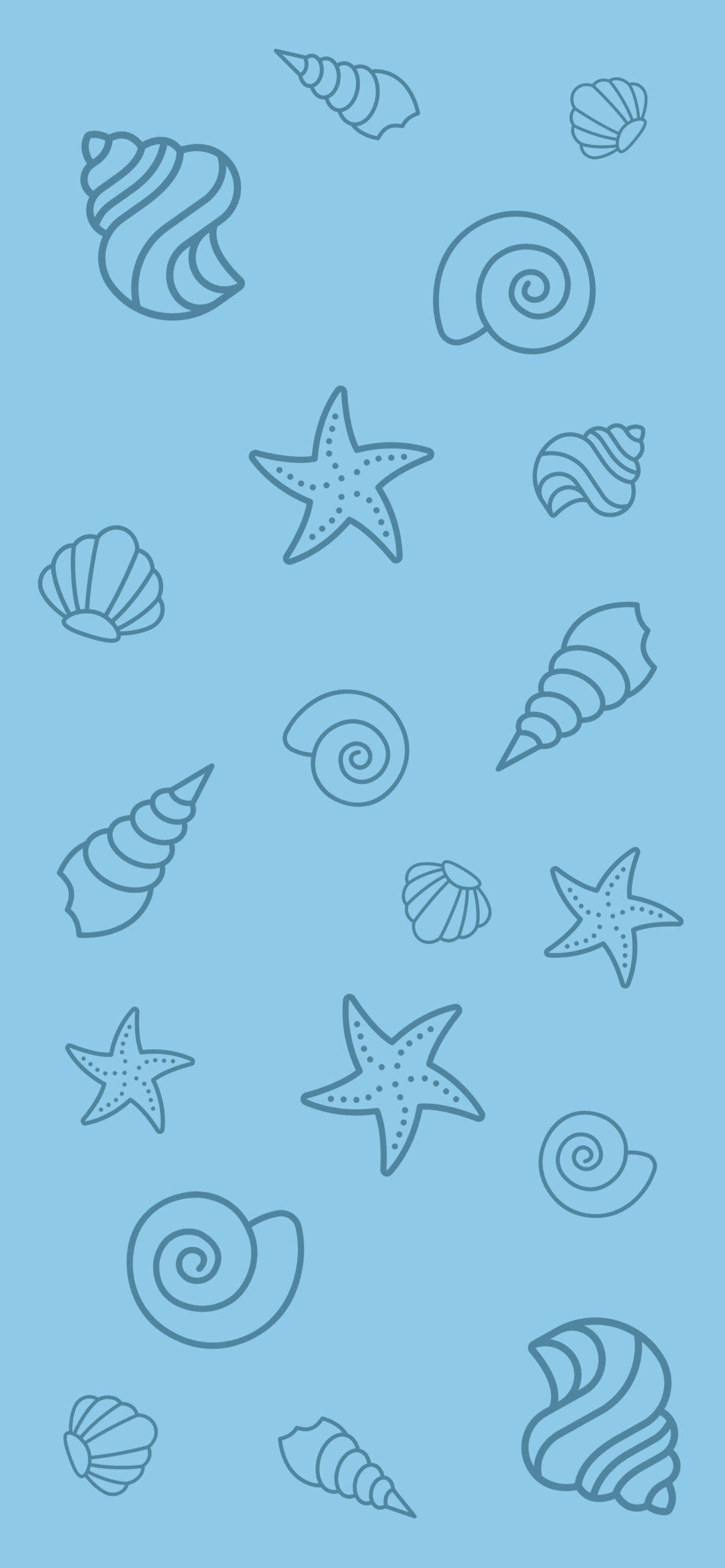 Simpleng Asul na Aesthetic na mga Kabibe Wallpaper
