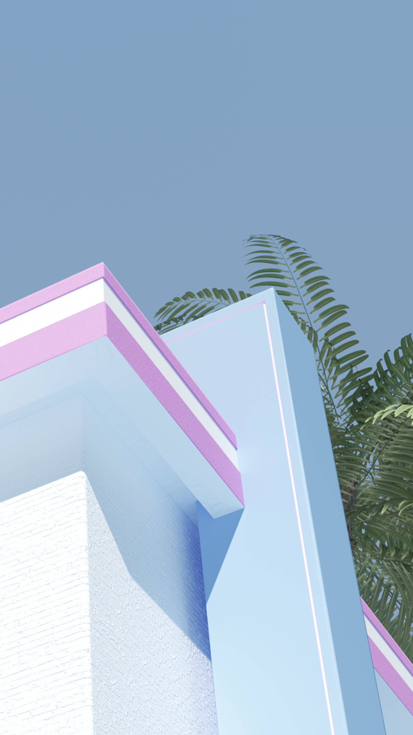 Simpleng Asul na Estetikong Art Deco Arkitektura Wallpaper