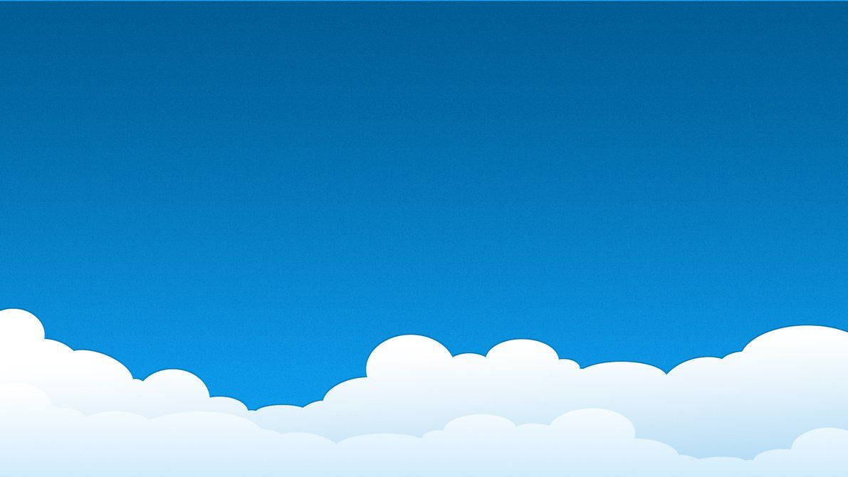 Simpleng cartoon na langit at ulap Wallpaper