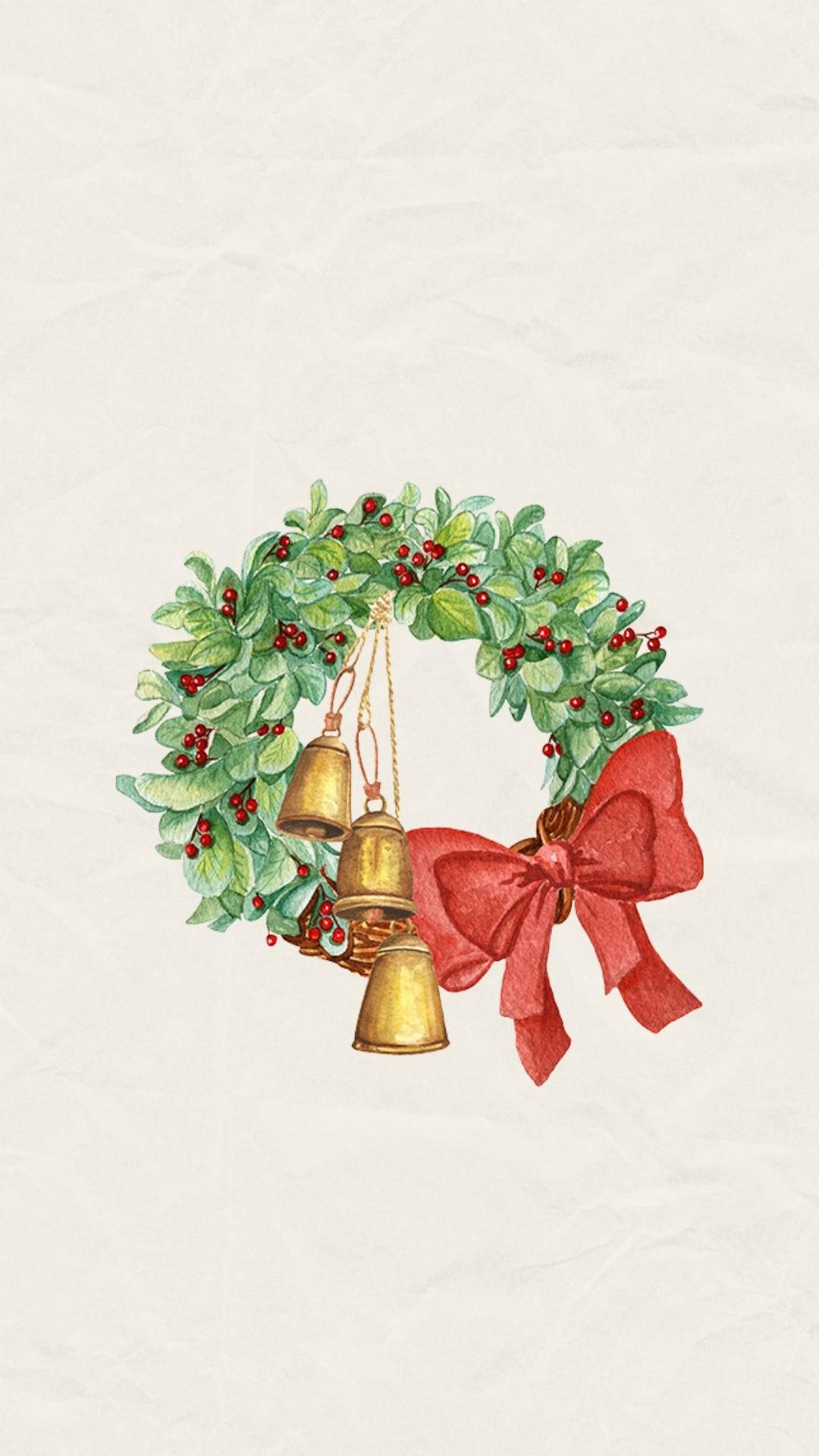 Simpleng Christmas Wreath Wallpaper