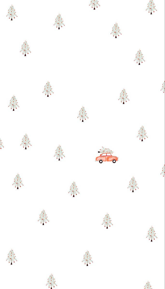 Simpleng Christmas Tree at Kotse Wallpaper