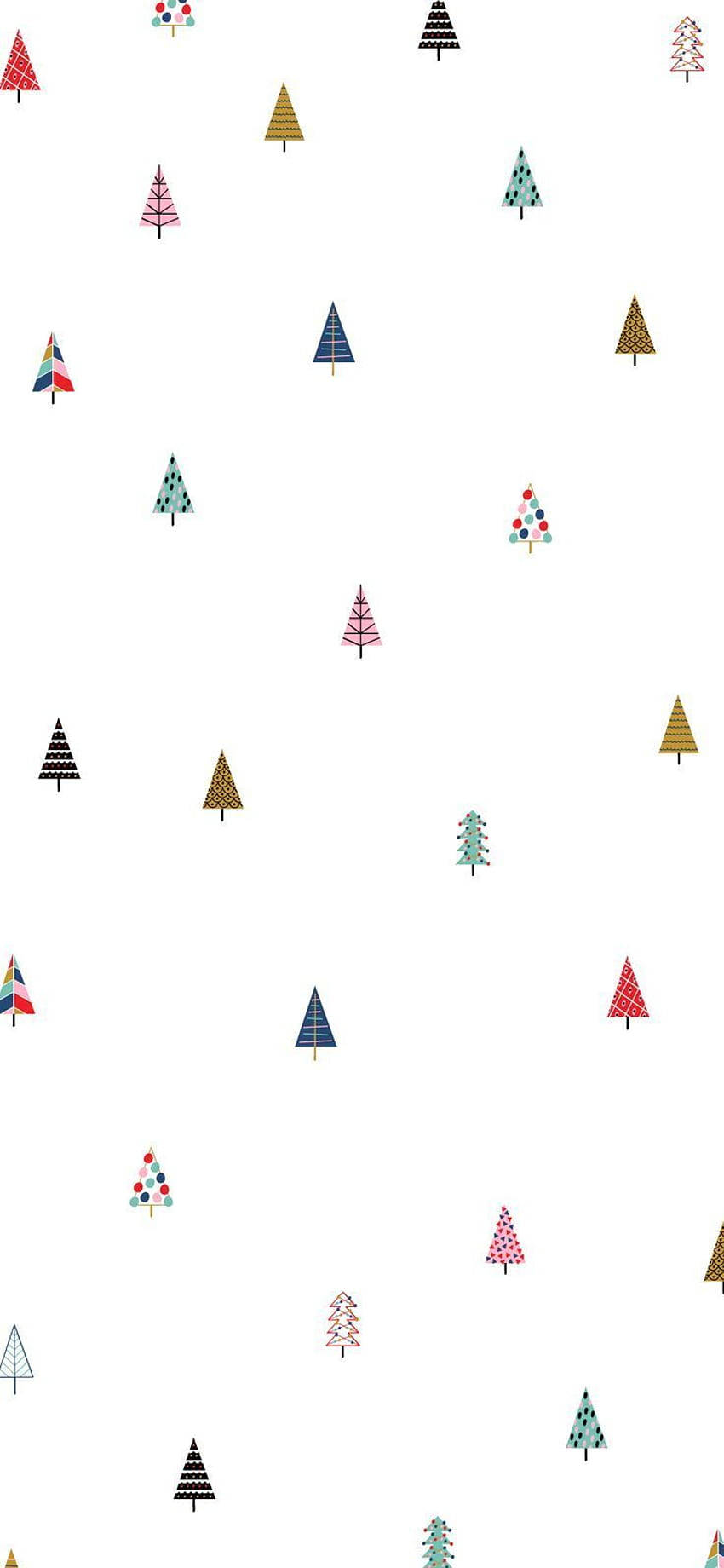 Simpleng Makukulay na Puno ng Pine para sa Pasko Wallpaper