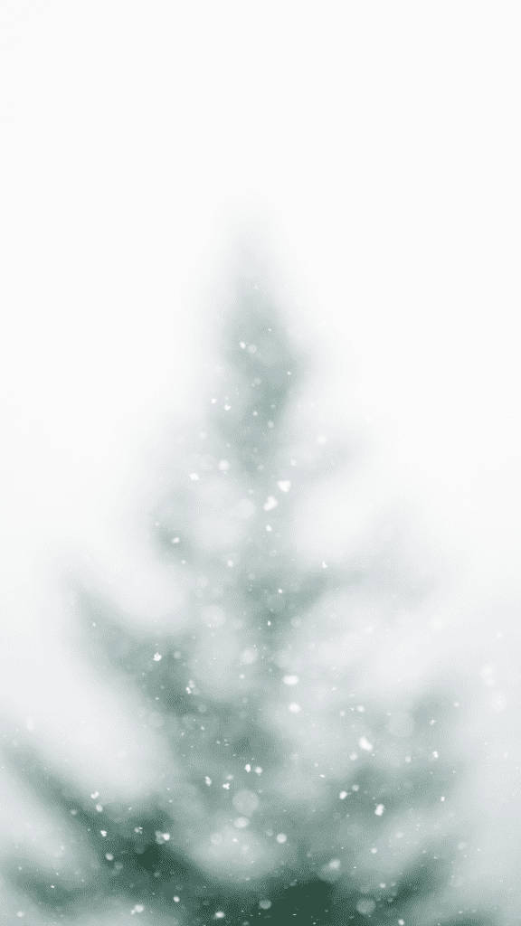 Simpleng Malabong Puno ng Pasko na May Niyebe Wallpaper
